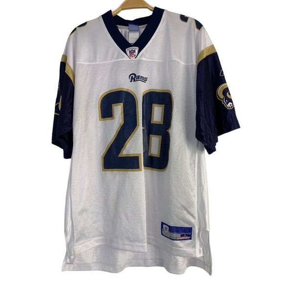 Men’s Reebok St. Louis Rams #28 Faulk football jersey white large 6089 EUC - Picture 2 of 8